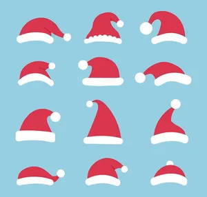 Bộ sưu tập mũ ông già noel file vector mẫu CR1801