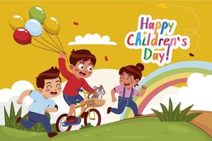 Banner các bạn cùng nhau vui chơi file vector mẫu CR1162