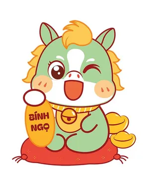 Hình Minh Họa Ngựa Tết Bính Ngọ 2026 - Phong Cách Dễ Thương