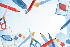 Background bé học tập file vector mẫu KS297