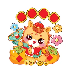 Linh Vật Ngựa Tết Nguyên Đán Dễ Thương - File EPS Vector Chất Lượng Cao