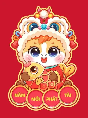 Linh Vật Ngựa Tết Nguyên Đán Dễ Thương - Minh Họa Vector EPS