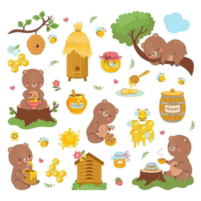 Bộ sưu tập hình ảnh chú gấu cute file vector mẫu CR53
