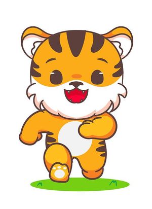 Hình ảnh chú hổ chạy bộ file vector mẫu CR1522