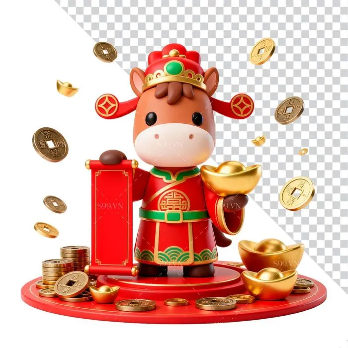 Linh Vật Ngựa Tết Nguyên Đán Dễ Thương - Hình Minh Họa PNG Chất Lượng Cao