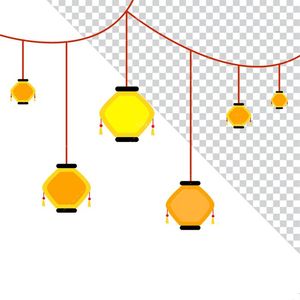 Hình ảnh dây đèn lồng trang trí dịp lễ tết file PNG mẫu CR580