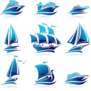 Bộ sưu tập thuyền buồm file vector mẫu HH135