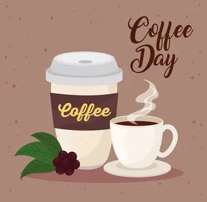 Hình ảnh cốc cafe file vector mẫu KS791