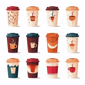 Hình ảnh cốc cafe file vector mẫu KS805