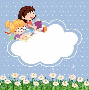Background bé cùng nhau học tập file vector mẫu CR229