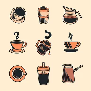 Hình minh họa cốc cafe file vector mẫu KS842