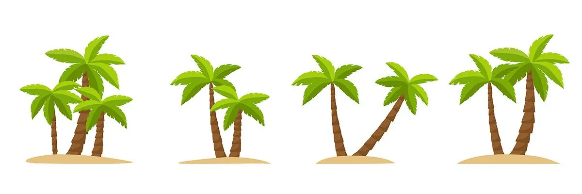 Hình ảnh cây dừa file vector mẫu KS662