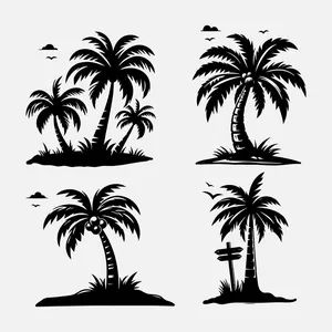 Hình ảnh cây dừa file vector mẫu KS585