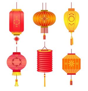 Hình ảnh đèn lồng trang trí lễ hội tết file vector mẫu CR320