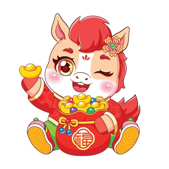 Linh Vật Ngựa Tết Dễ Thương - Hình Minh Họa EPS