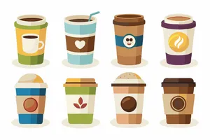 Hình ảnh cốc cafe file vector mẫu KS819