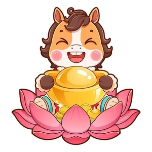 Linh Vật Ngựa Tết May Mắn – Thiết Kế Minh Họa EPS Sắc Nét