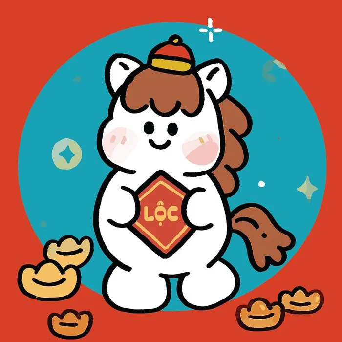 Linh Vật Ngựa Tết Bính Ngọ 2026 - Hình Minh Họa Vector Dễ Thương