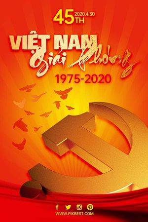 Poster chào mừng ngày giải phóng miền nam thống nhất đất nước file PSD mẫu CR1404