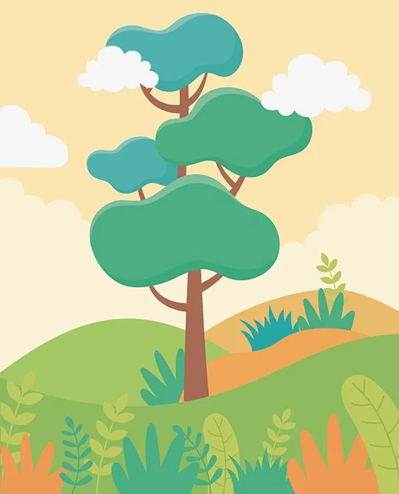 Hình ảnh cây xanh file vector mẫu KK97