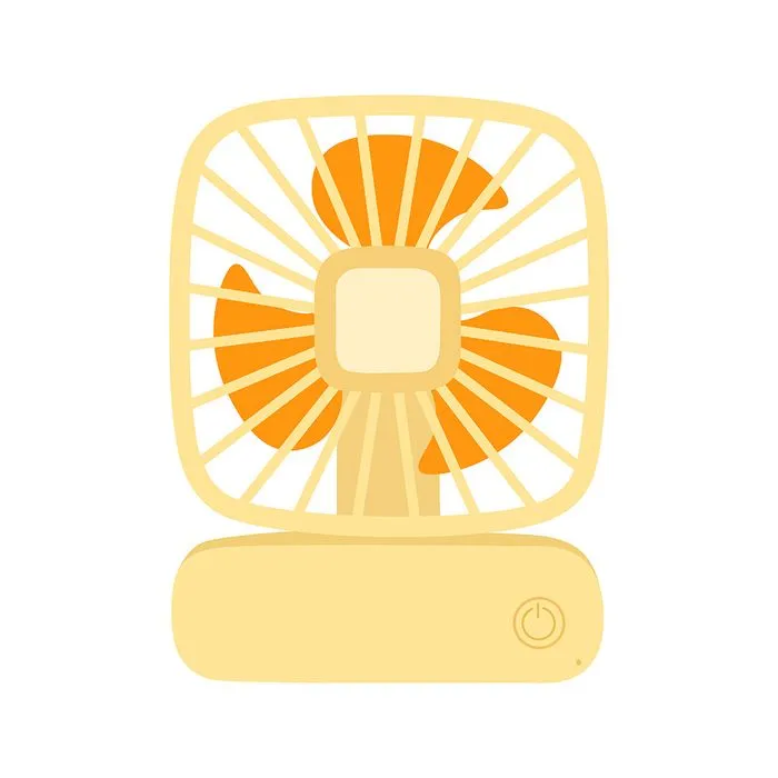 Hình ảnh cái quạt màu cam file vector mẫu OC10