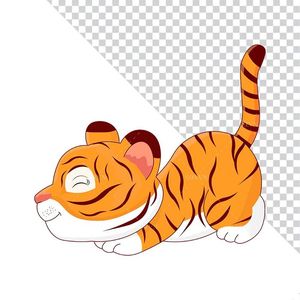 Hình ảnh chú hổ đáng yêu file PNG mẫu CR1084