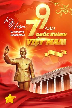 Poster chào mừng ngày đại lễ mùng 2 tháng 9 file PSD mẫu CR1030