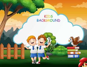 Banner bé học tập file vector mẫu CR215