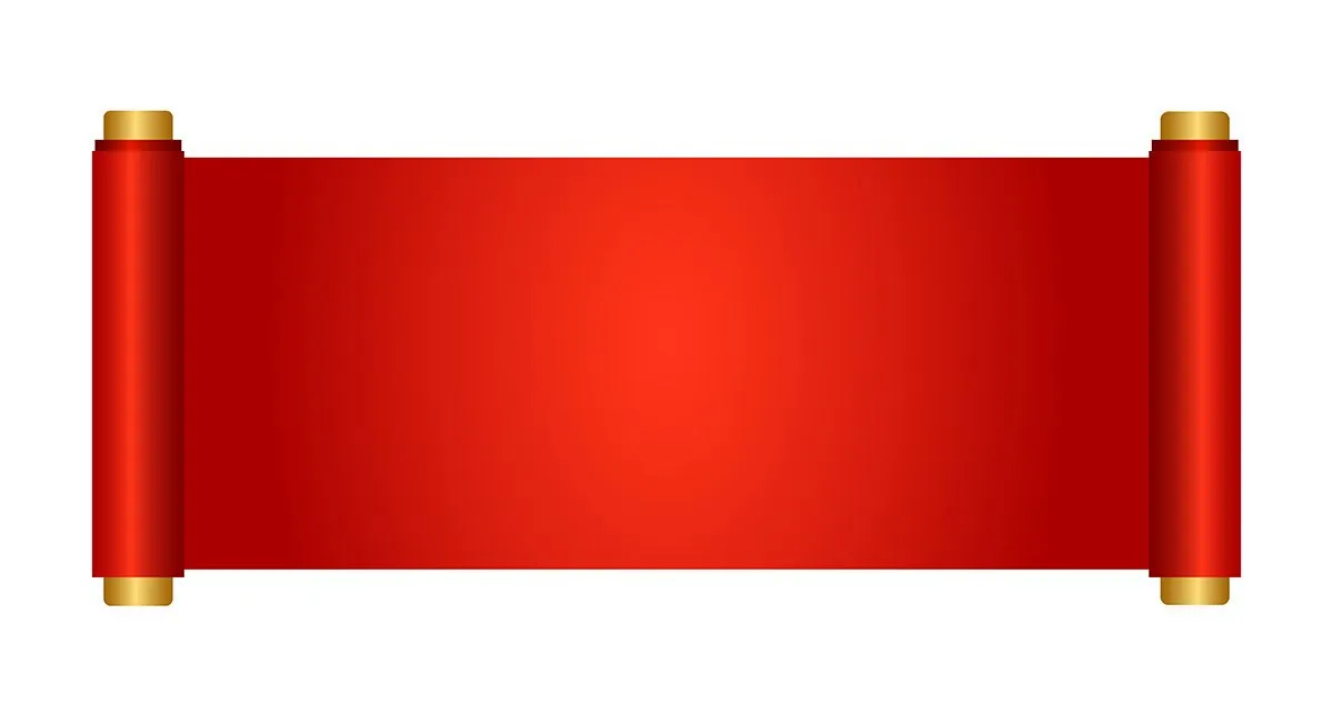 Cuộn Giấy Đỏ May Mắn - Trang Trí Tết Nguyên Đán file Vector