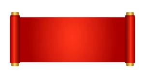 Cuộn Giấy Đỏ May Mắn - Trang Trí Tết Nguyên Đán file Vector