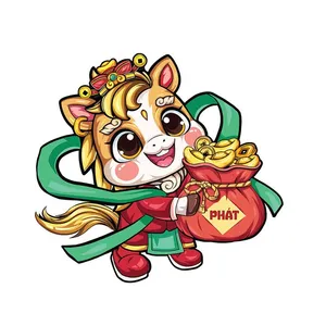 Linh Vật Ngựa Tết Bính Ngọ 2026 - Hình Minh Họa Vector Dễ Thương