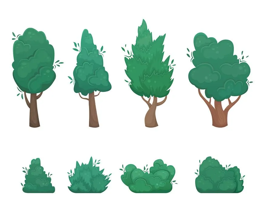 Bộ sưu tập cây xanh file vector mẫu KK22