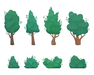 Bộ sưu tập cây xanh file vector mẫu KK22