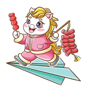 Linh Vật Ngựa Tết Bính Ngọ 2026 - Hình Minh Họa Vector EPS