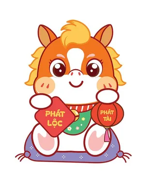 Linh Vật Ngựa Tết Dễ Thương - Minh Họa Vector EPS Độc Đáo