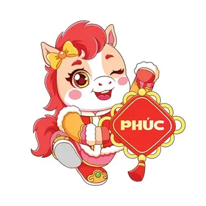 Linh Vật Ngựa Tết Nguyên Đán Dễ Thương - Minh Họa Vector EPS