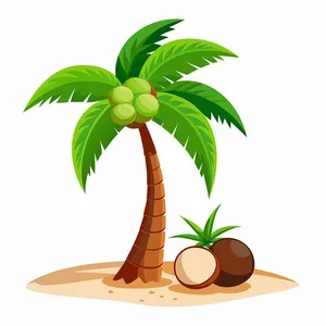 Hình ảnh cây dừa file vector mẫu KS575