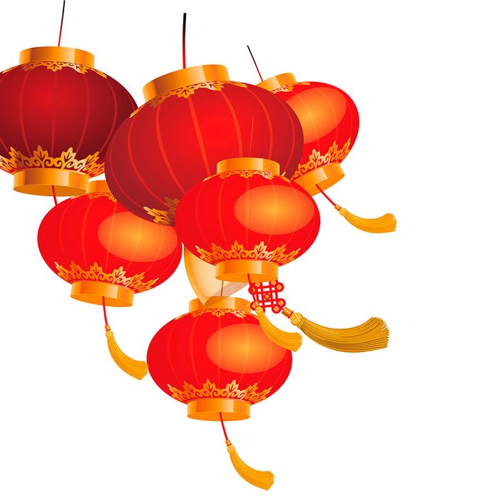 Hình ảnh đèn lồng màu đỏ trang trí ngày lễ tết file vector mẫu CR358