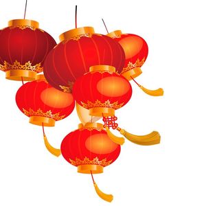 Hình ảnh đèn lồng màu đỏ trang trí ngày lễ tết file vector mẫu CR358