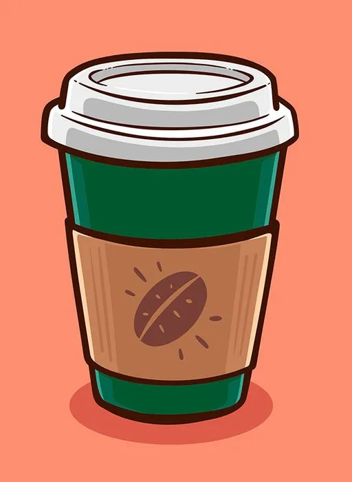 Hình minh họa cốc cafe file vector mẫu KS854