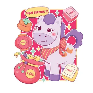 Ngựa Tết Giáp Thìn - Hình Minh Họa Vector Dễ Thương (EPS)