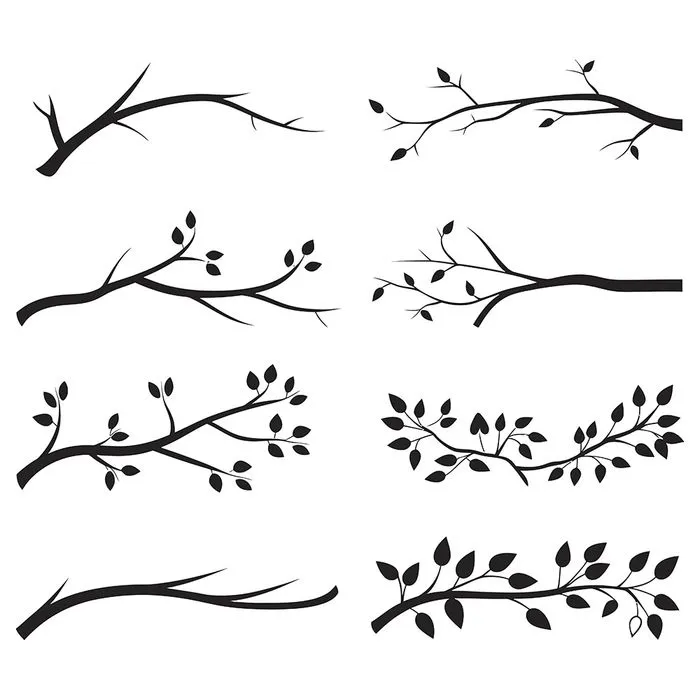 Cành Lá Đơn Giản – Vector Trang Trí Tự Nhiên (EPS)