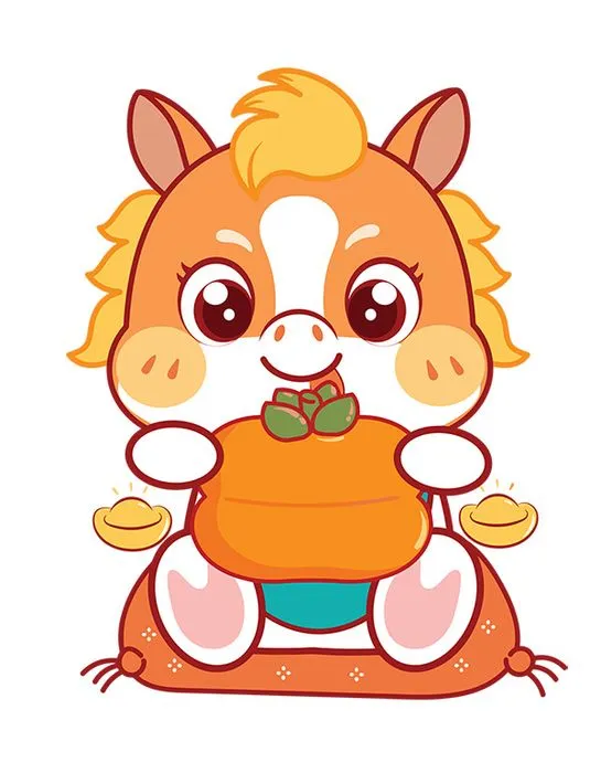 Linh Vật Ngựa Tết Nguyên Đán Dễ Thương - Vector EPS Độc Đáo