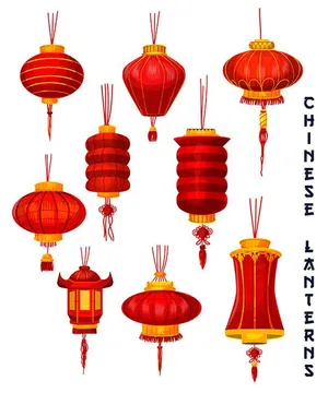 Hình ảnh đèn lồng đỏ file vector mẫu KS764