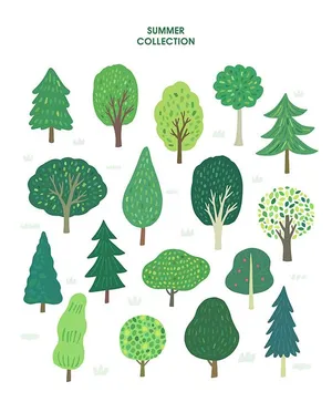 Bộ sưu tập cây xanh file vector mẫu KK38