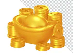 Hình ảnh 3 thỏi vàng file PNG mẫu CR1924