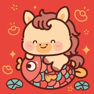 Ngựa Tết 2026 Minh Họa Phong Cách Dễ Thương, File Vector EPS