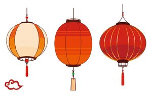 Bộ sưu tập đèn lồng hình tròn file vector mẫu CR510
