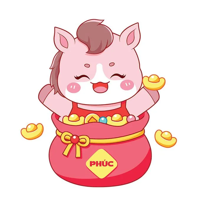 Linh Vật Ngựa Tết Dễ Thương - Hình Minh Họa EPS Cho Năm Mới