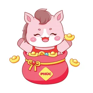 Linh Vật Ngựa Tết Dễ Thương - Hình Minh Họa EPS Cho Năm Mới